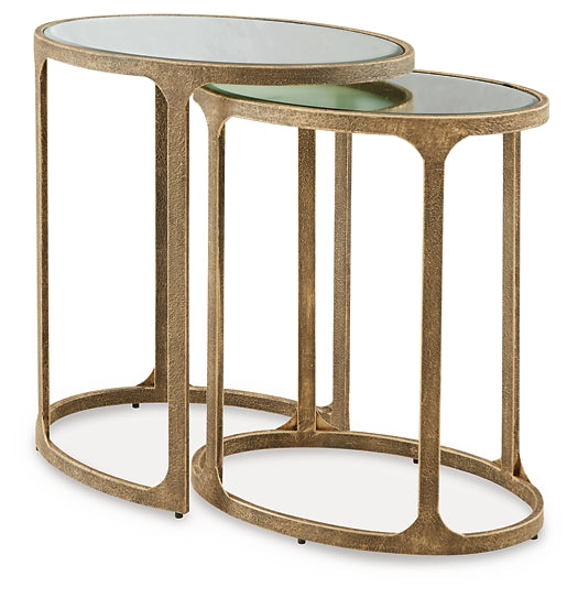 Irmaleigh 2-Piece Accent Table Set - Antique Gold Finish