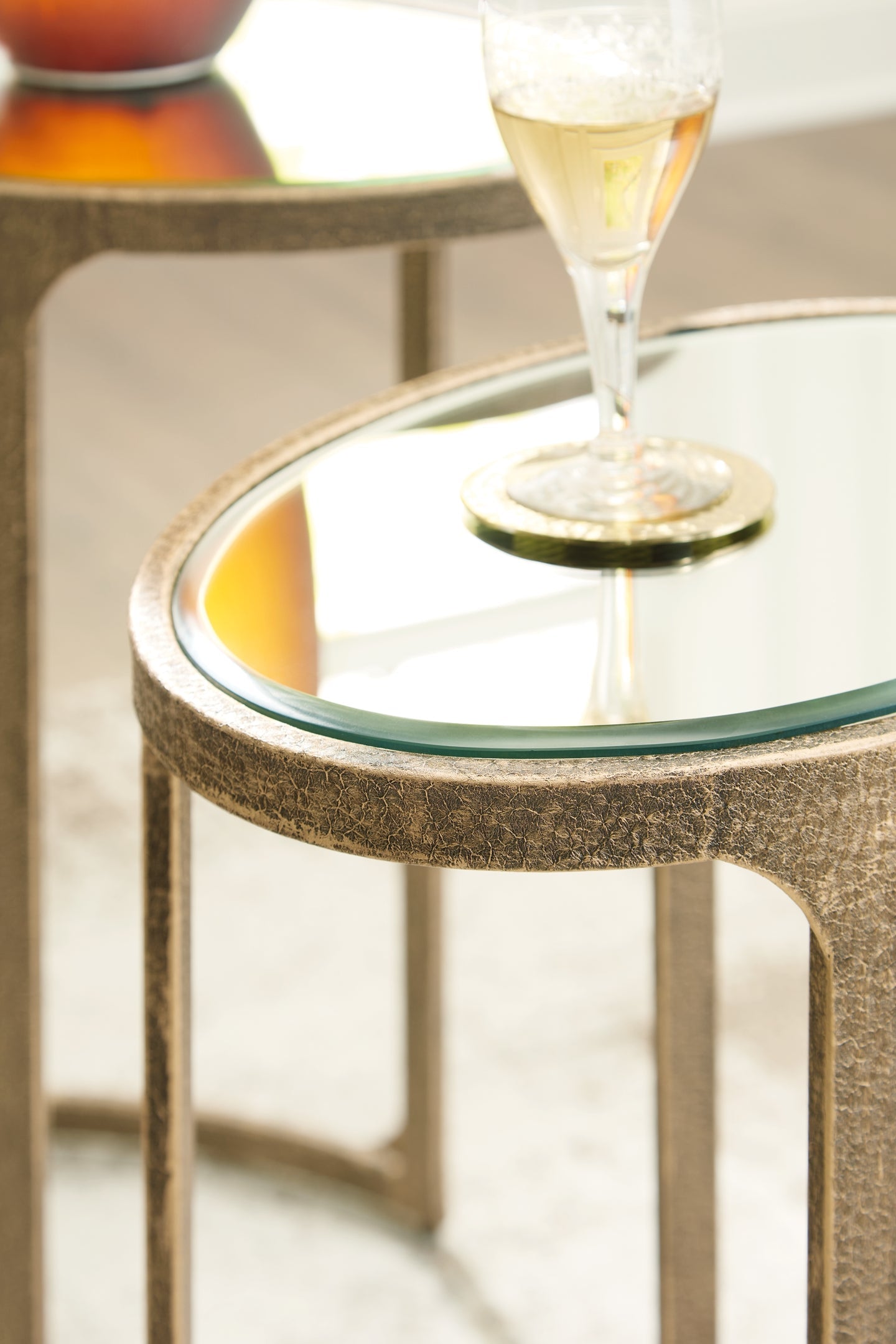 Irmaleigh 2-Piece Accent Table Set - Antique Gold Finish