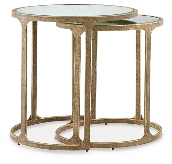 Irmaleigh 2-Piece Accent Table Set - Antique Gold Finish
