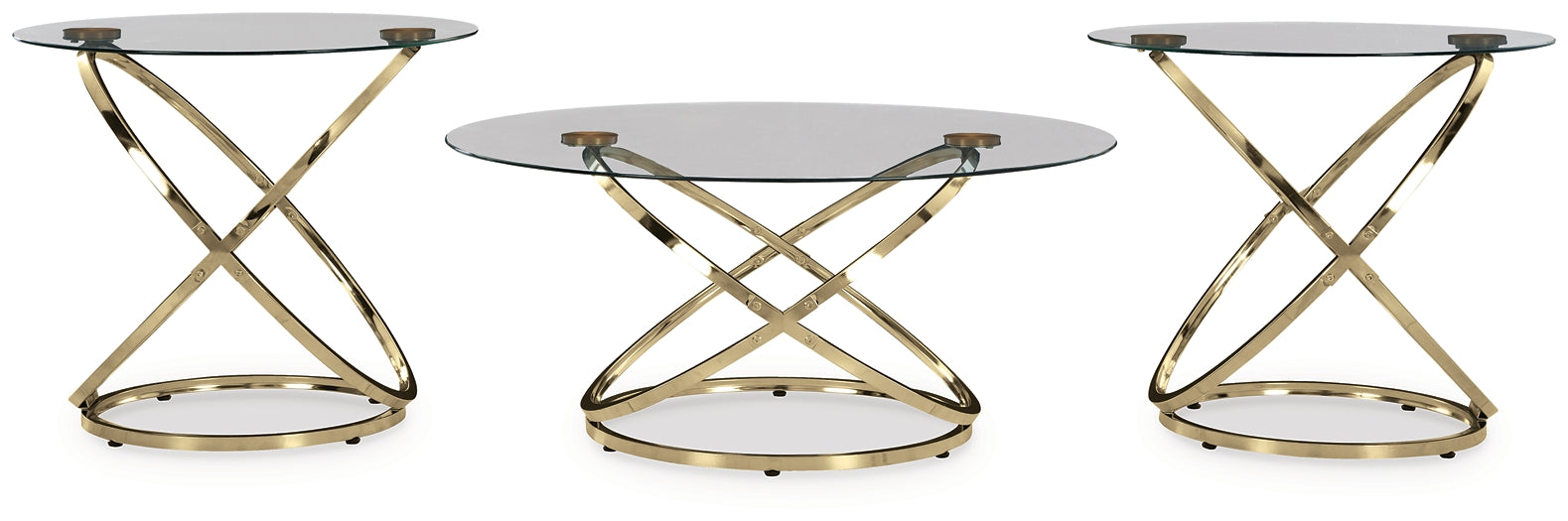 Crimonti 3-Piece Table Set - Champagne