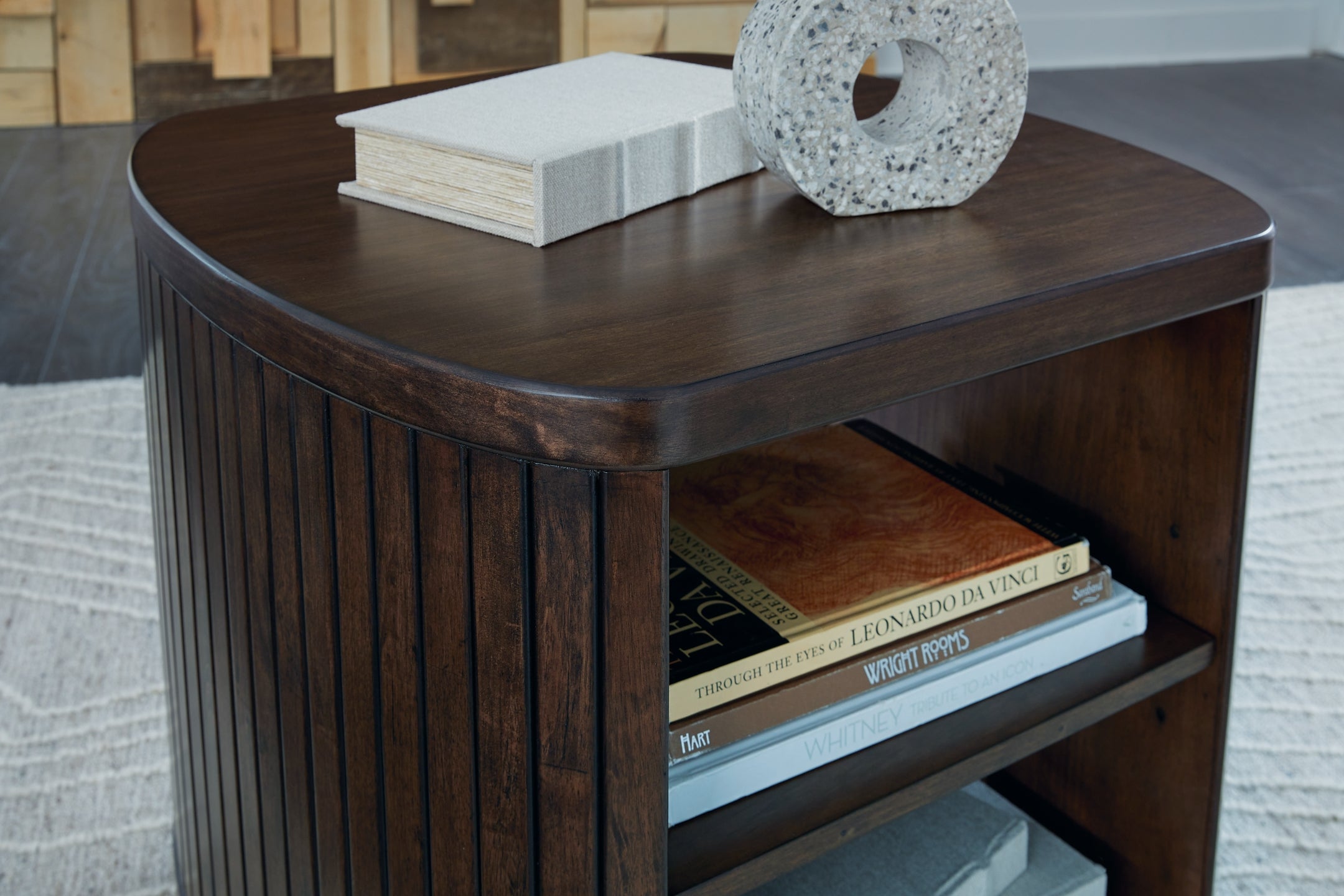 Korestone End Table - Dark Brown