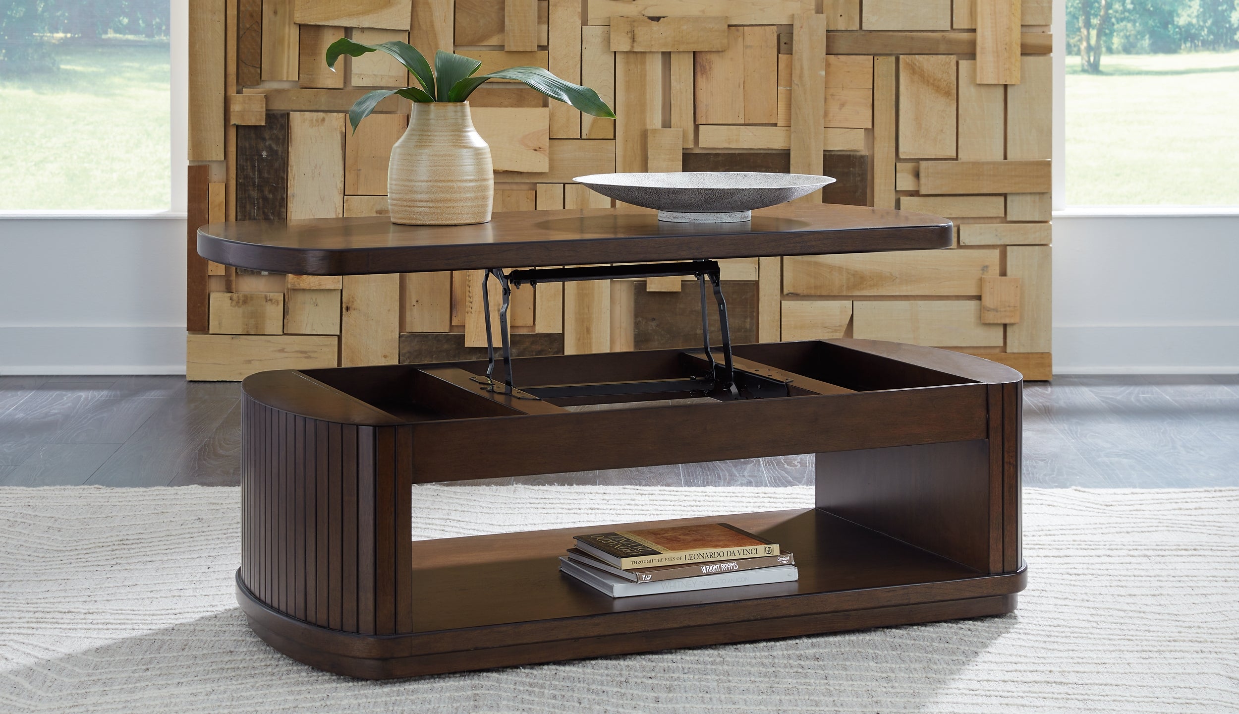 Korestone Lift Top Coffee Table - Dark Brown