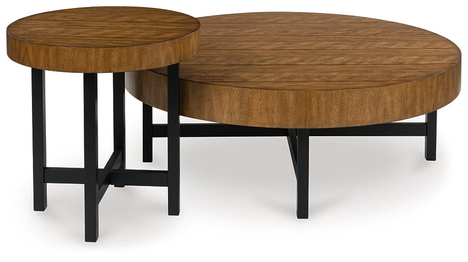 Steenlage 2-Piece Table Set - Brown/Black