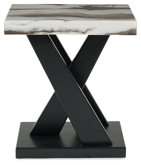 Cendill 3-Piece Table Set - Dark Brown/White/Black