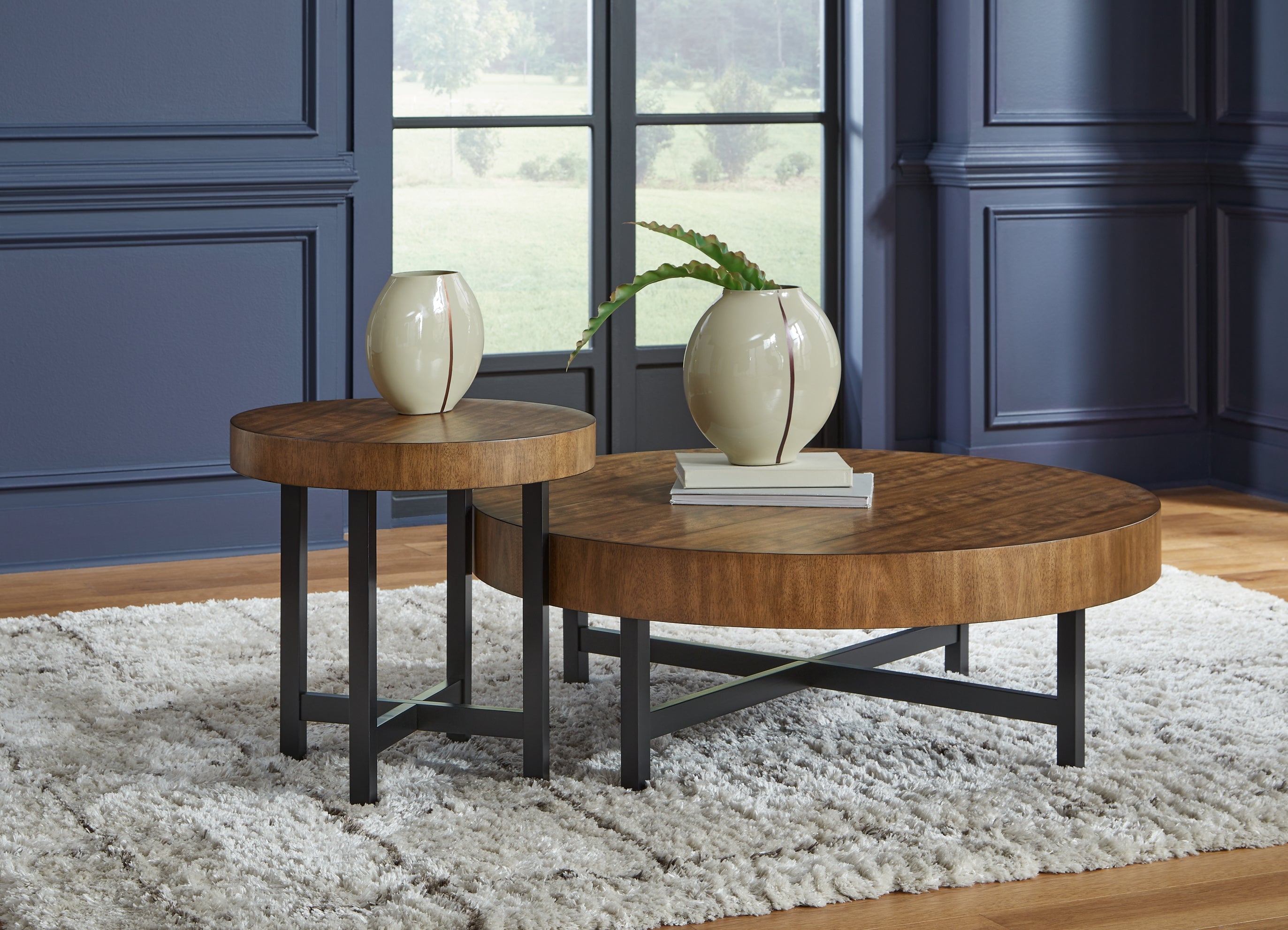 Steenlage 2-Piece Table Set - Brown/Black