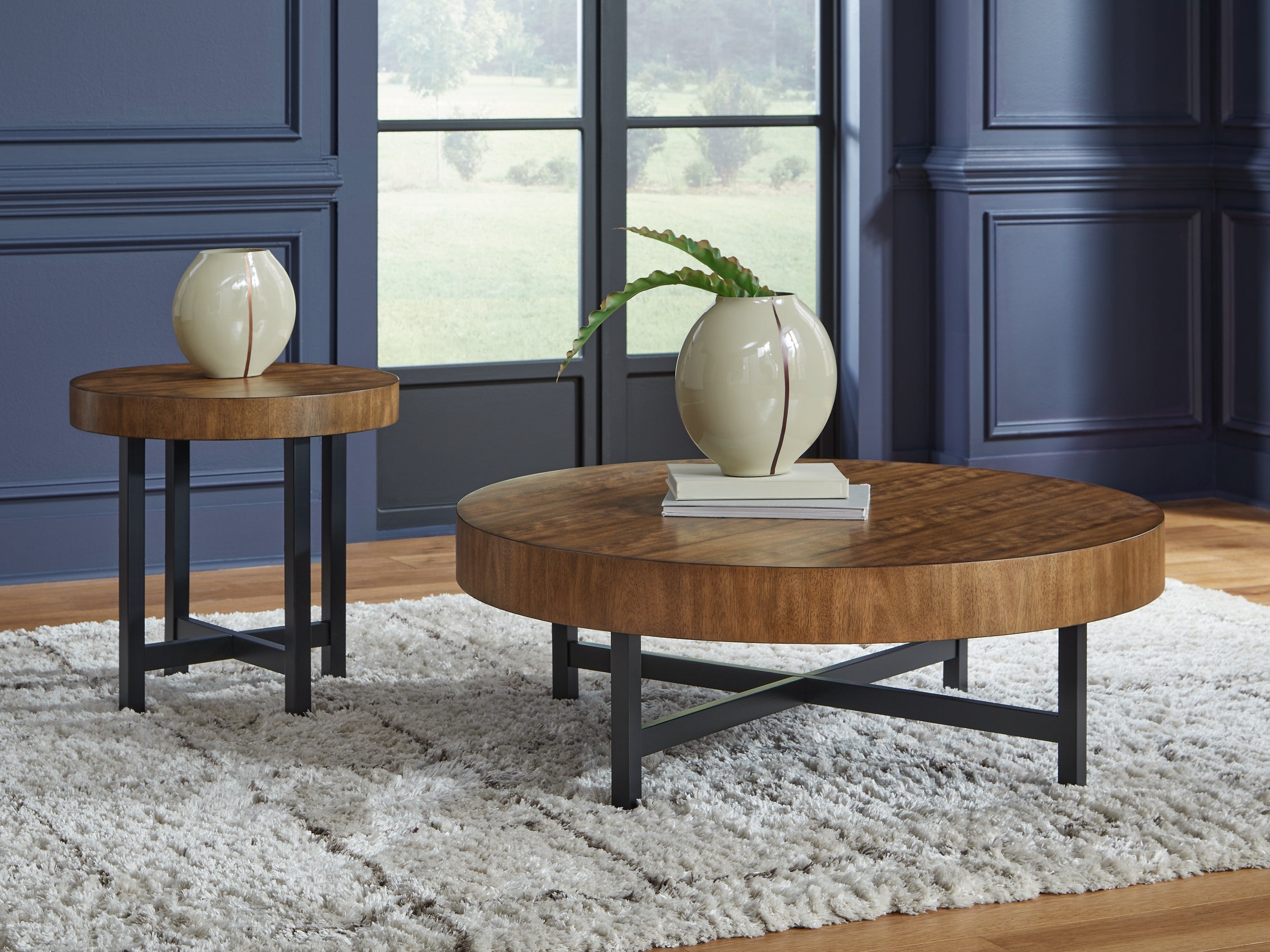 Steenlage 2-Piece Table Set - Brown/Black