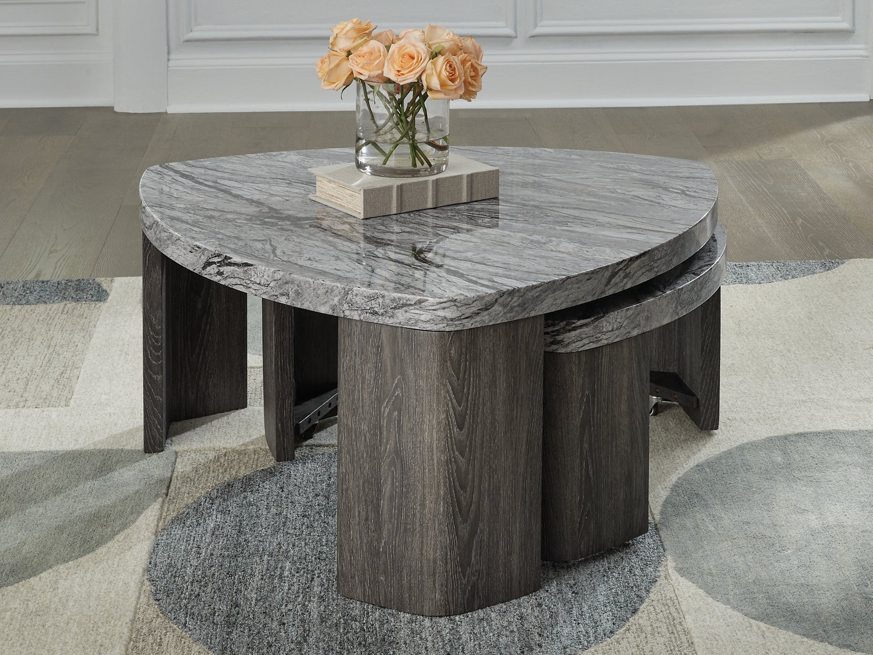 Surmour Stacked Coffee Table - Gray/Brown