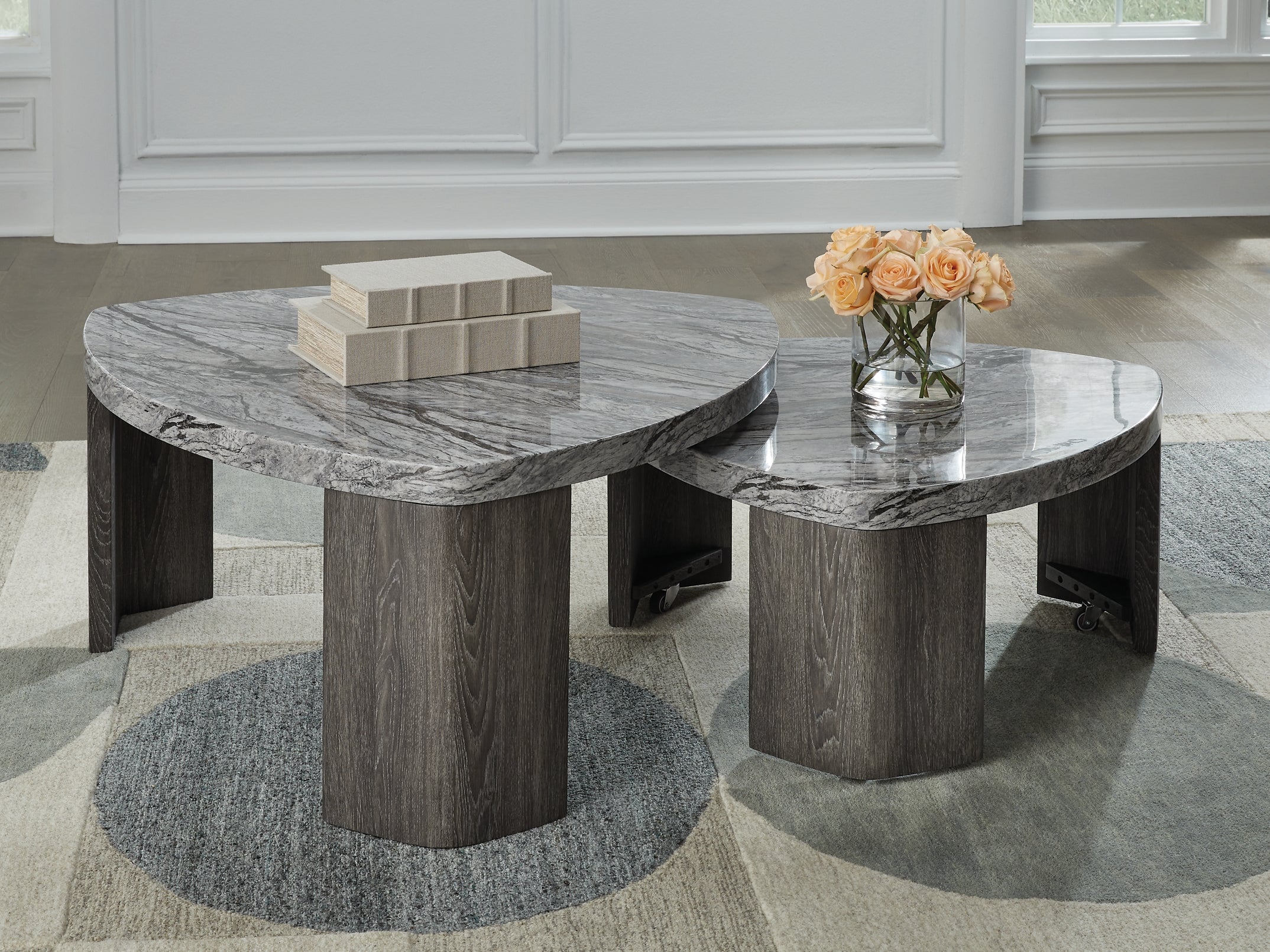 Surmour Stacked Coffee Table - Gray/Brown