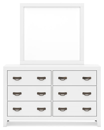 Binterglen Queen Panel Bed with Mirrored Dresser and Chest