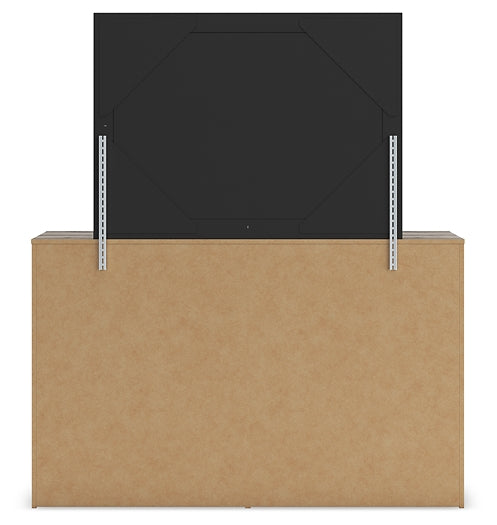 Graystorm Full Panel Bed with Mirrored Dresser and Nightstand