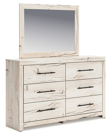 Lawroy Twin Panel Headboard with Mirrored Dresser and Chest