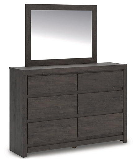 Fraluna Queen Panel Storage Bed with Mirrored Dresser and Chest