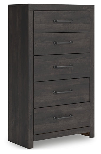 Hollivern Full Panel Bed with Mirrored Dresser and Chest