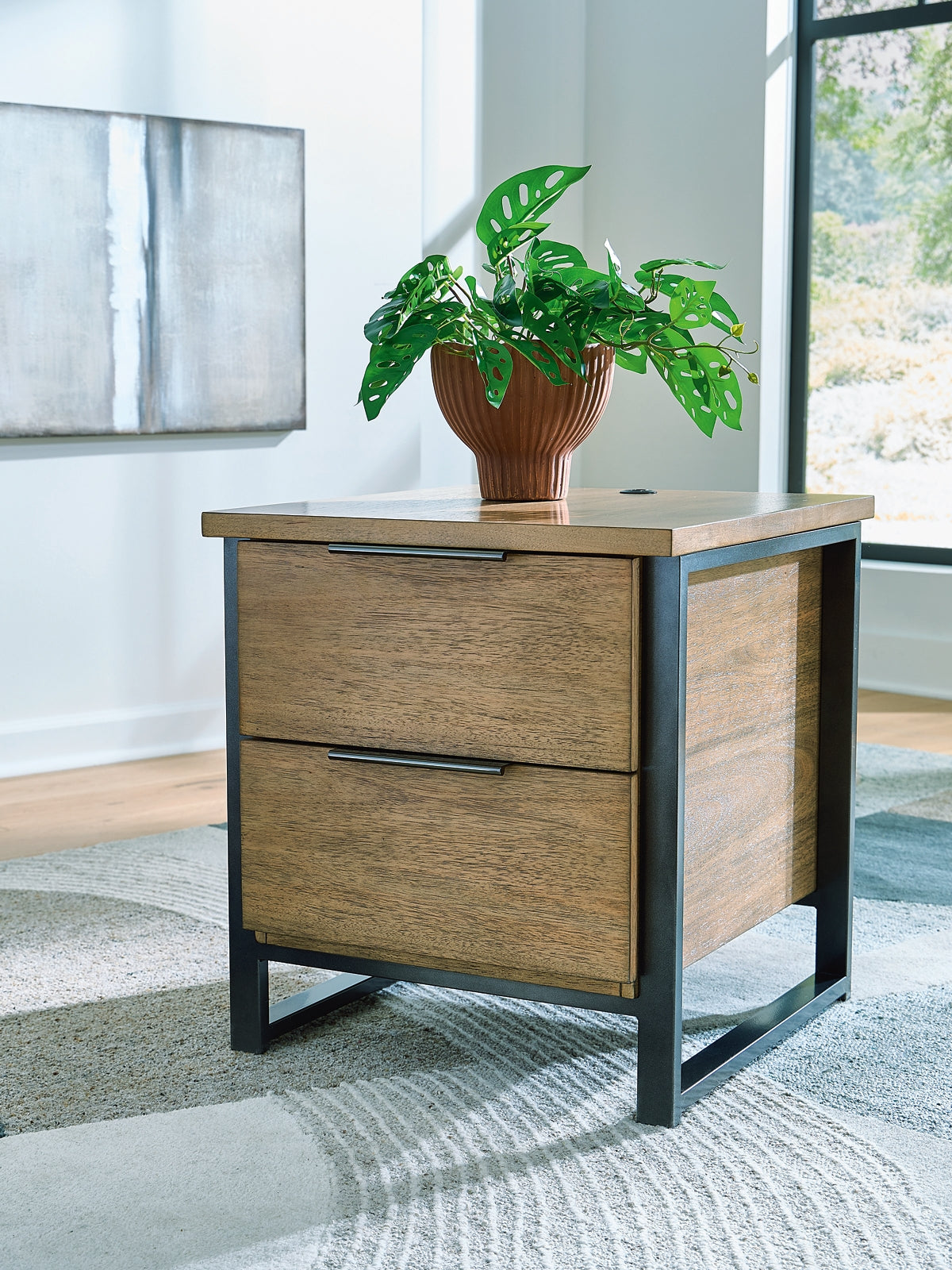Montia End Table - Light Brown