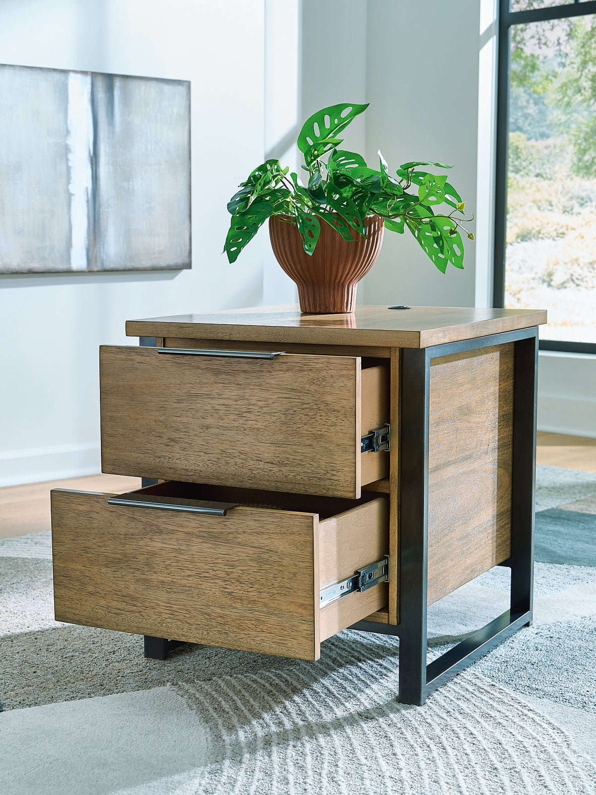 Montia End Table - Light Brown