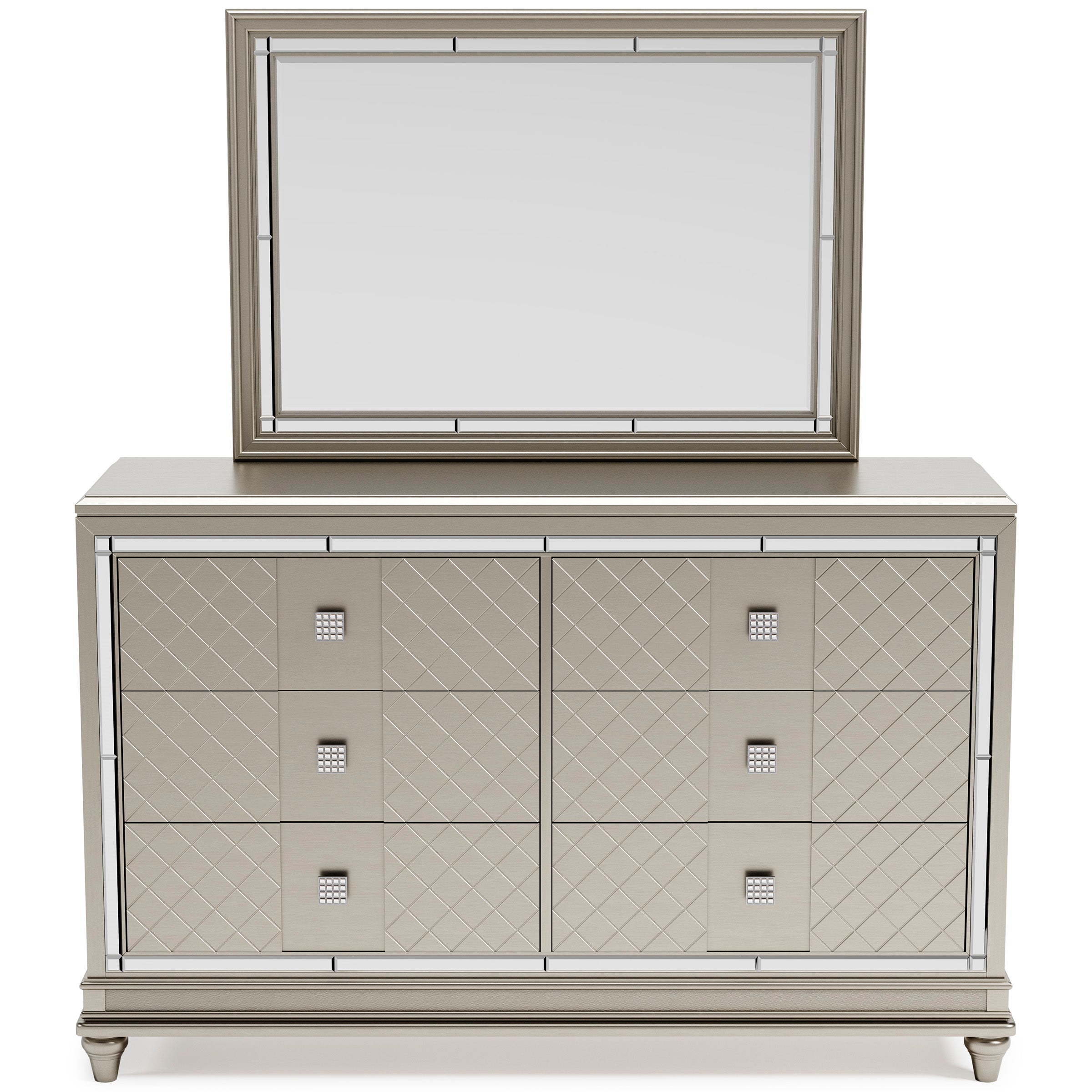 Chevanna King Panel Bed with Mirrored Dresser