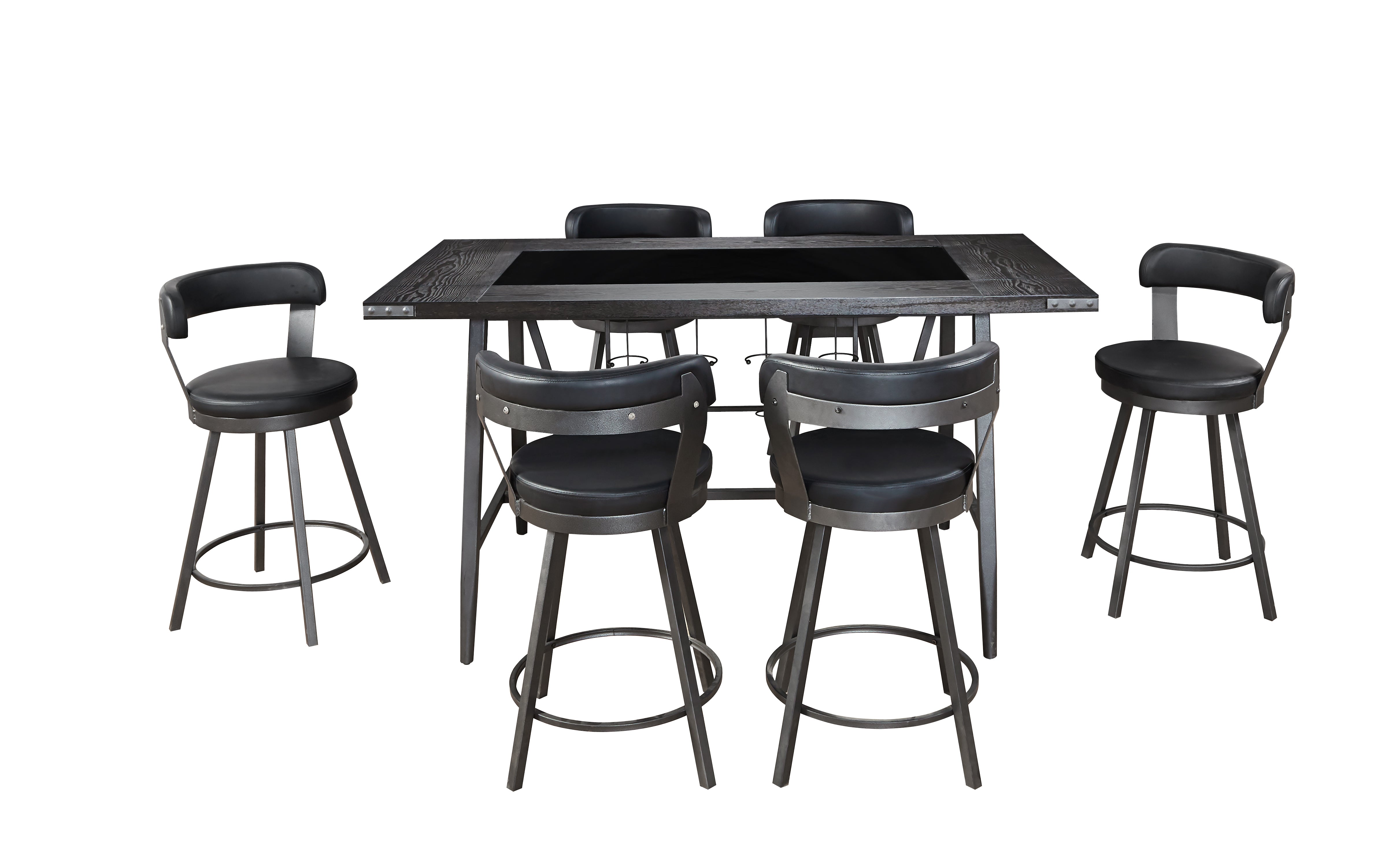 Mallon Pub Table & 4 Swivel Bar Stools Set