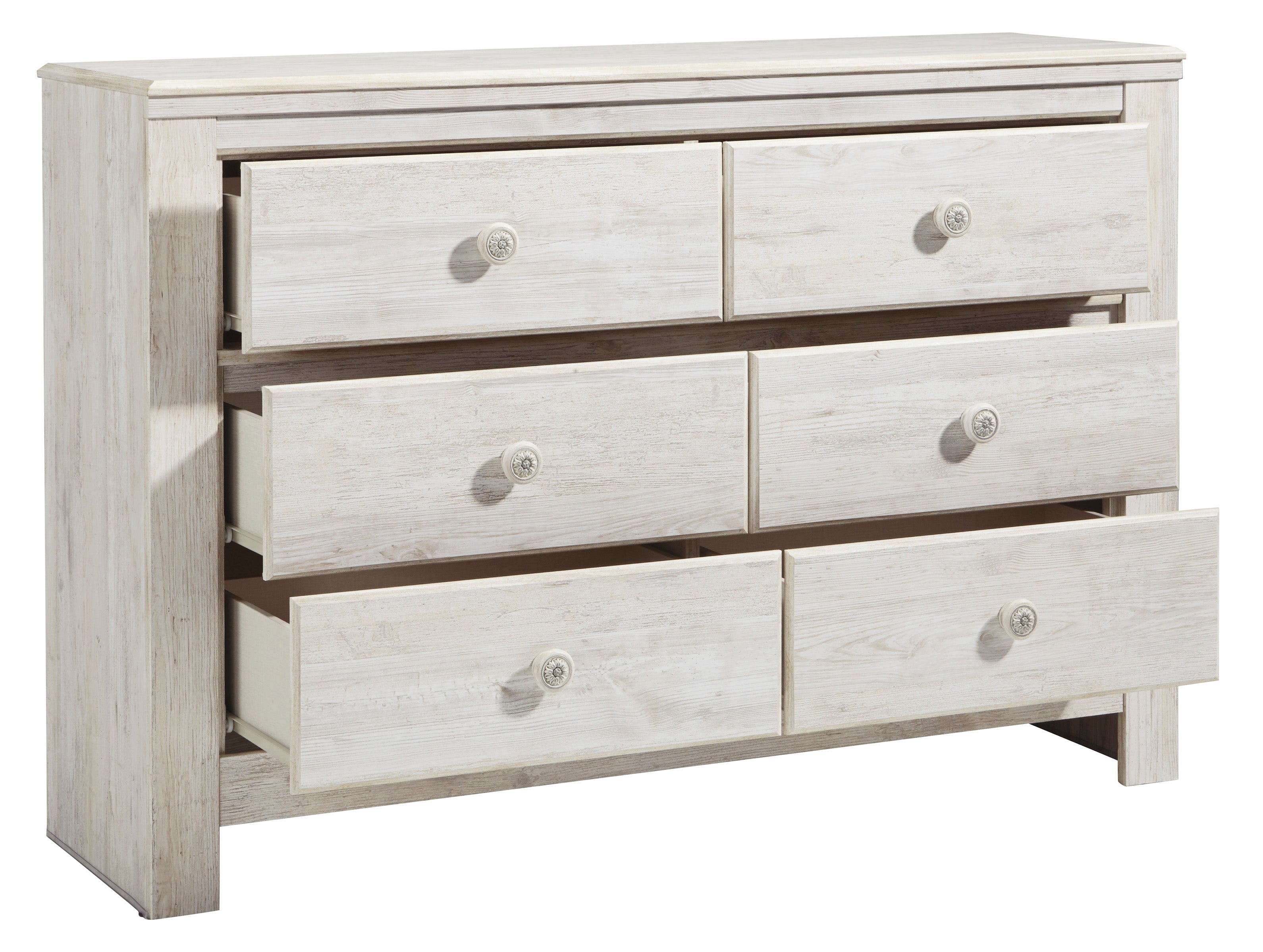 Paxberry Twin Panel Bed with Mirrored Dresser
