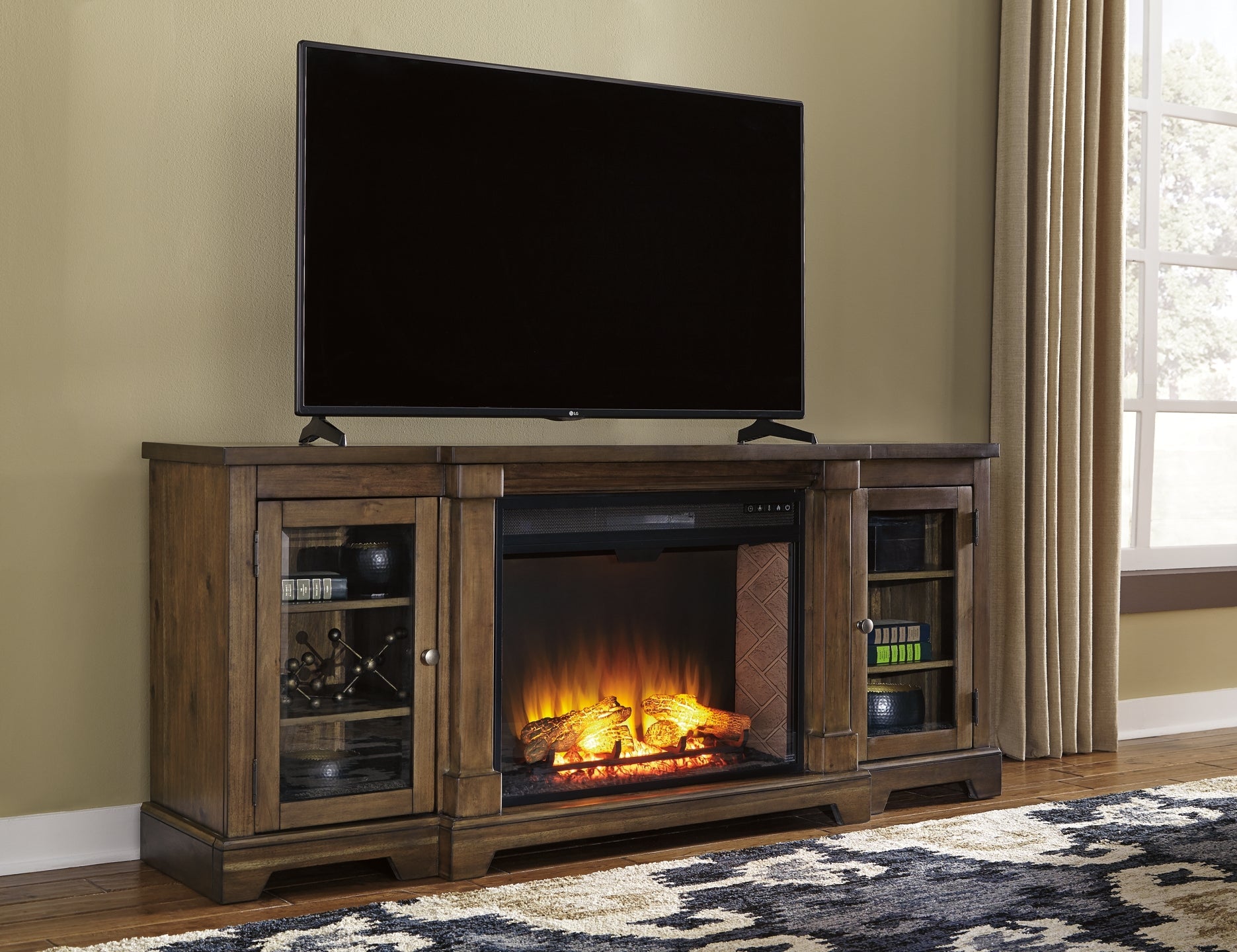 Flynnter XL TV Stand w/Fireplace Option