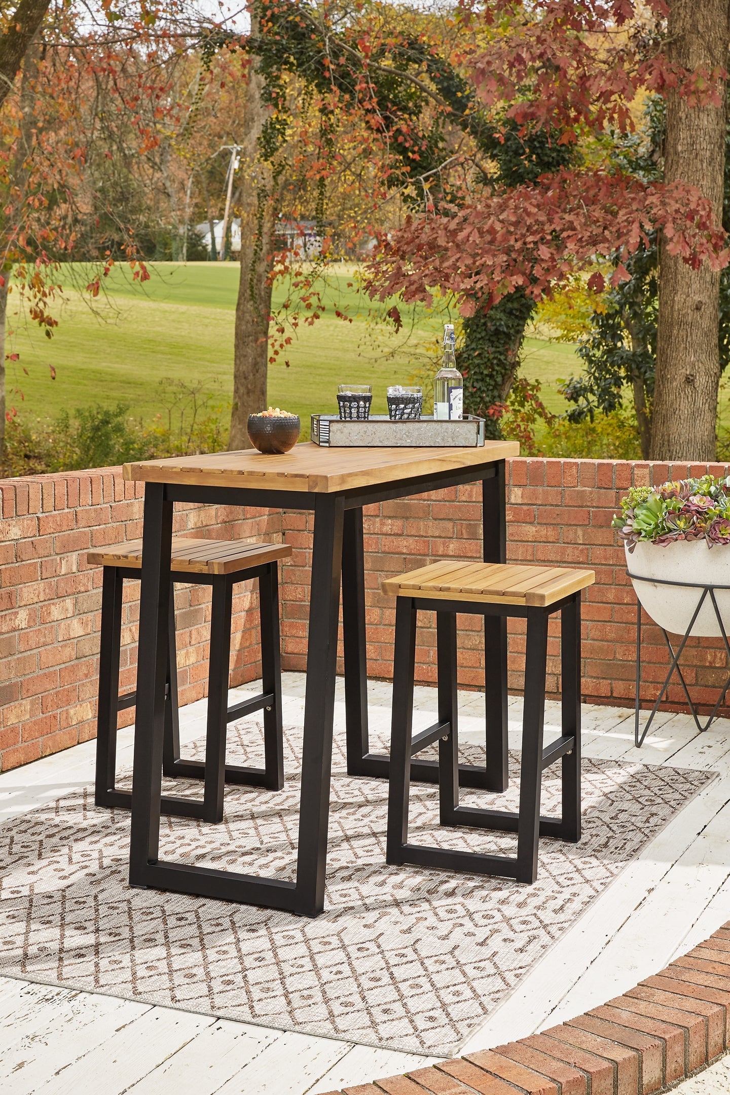 Town Wood Counter Table Set (3/CN)