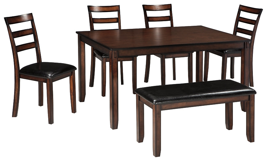 Coviar Dining Table and Chairs with Bench (Set of 6)
