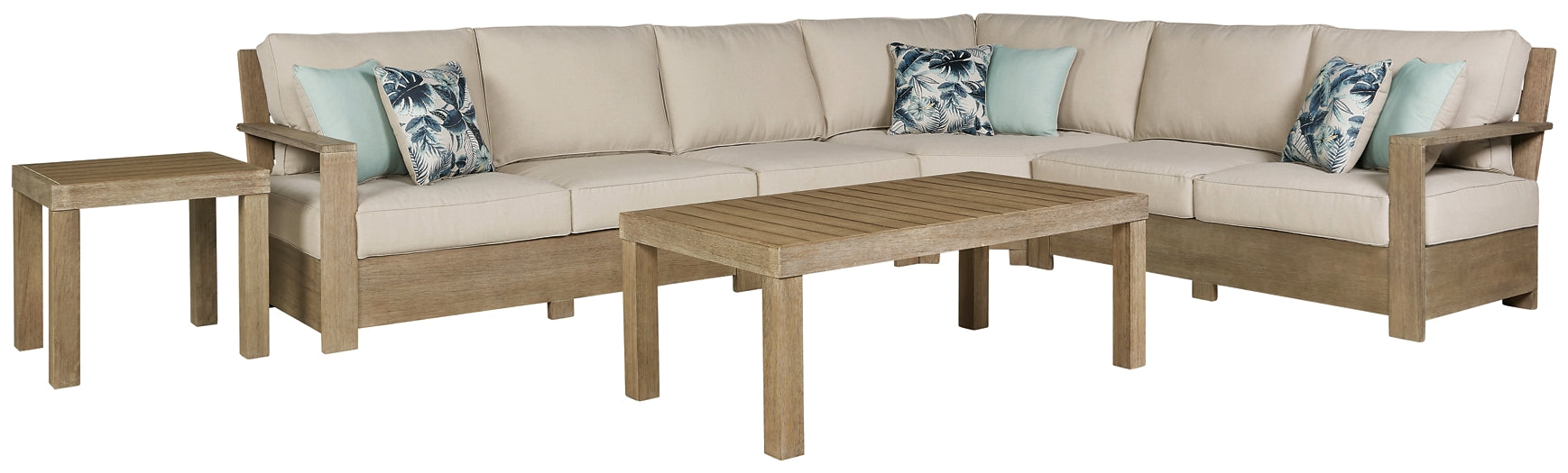 Silo Point 4-Piece Outdoor Sectional with Coffee Table and End Table