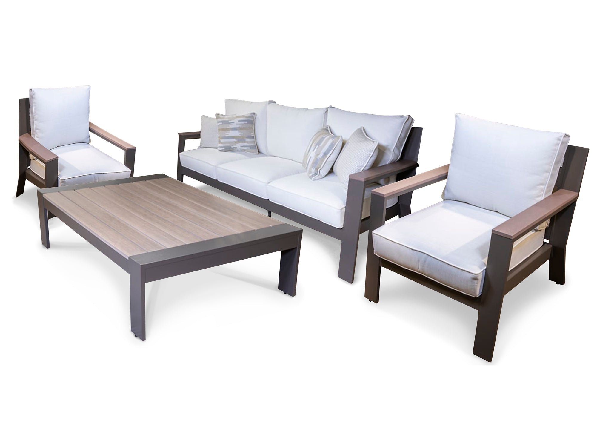 Tropicava Outdoor Sofa and 2 Chairs with Coffee Table