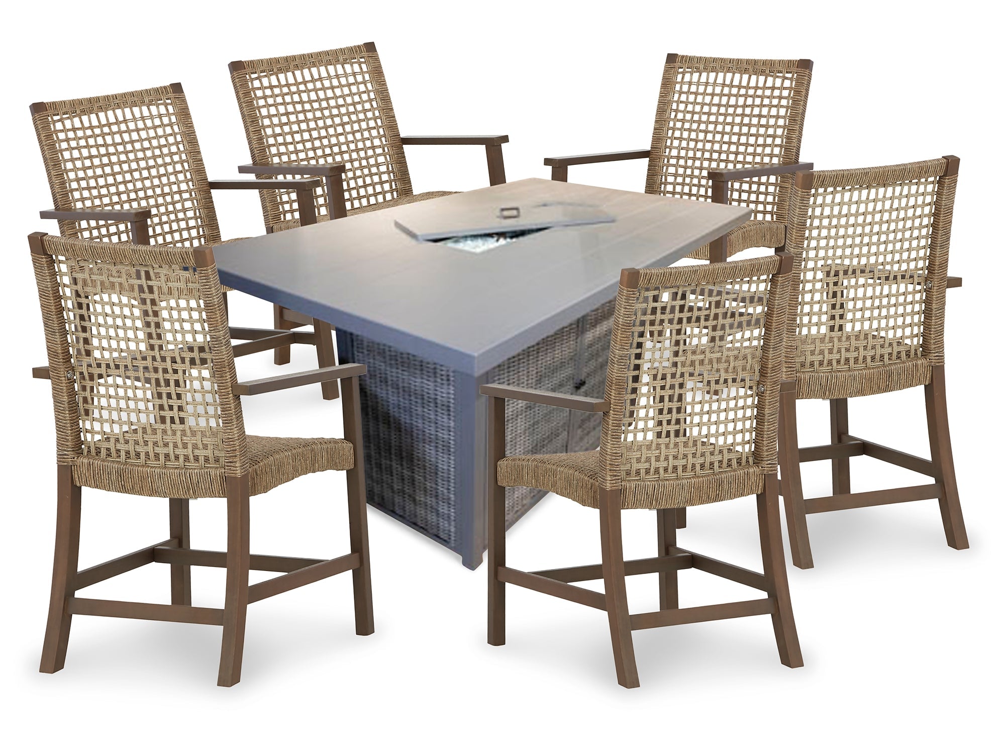 Palazzo Outdoor Bar Table and 6 Barstools