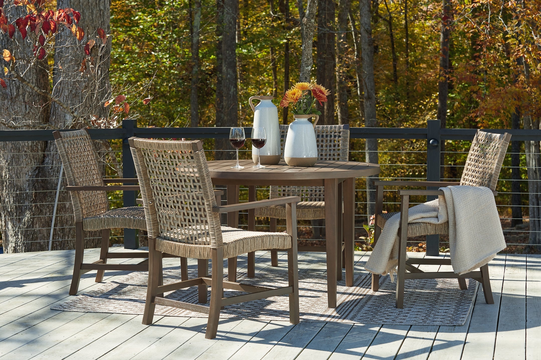 Germalia Outdoor Dining Table and 4 Chairs