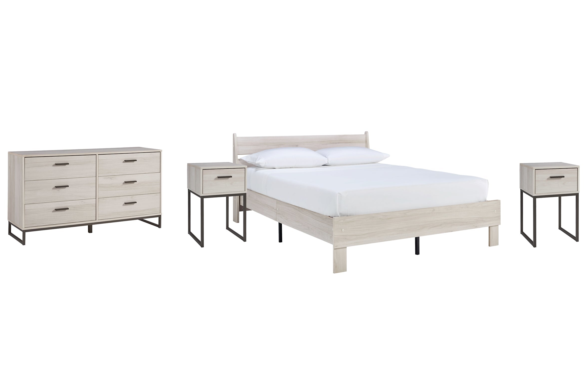 Socalle Queen Platform Bed with Dresser and 2 Nightstands