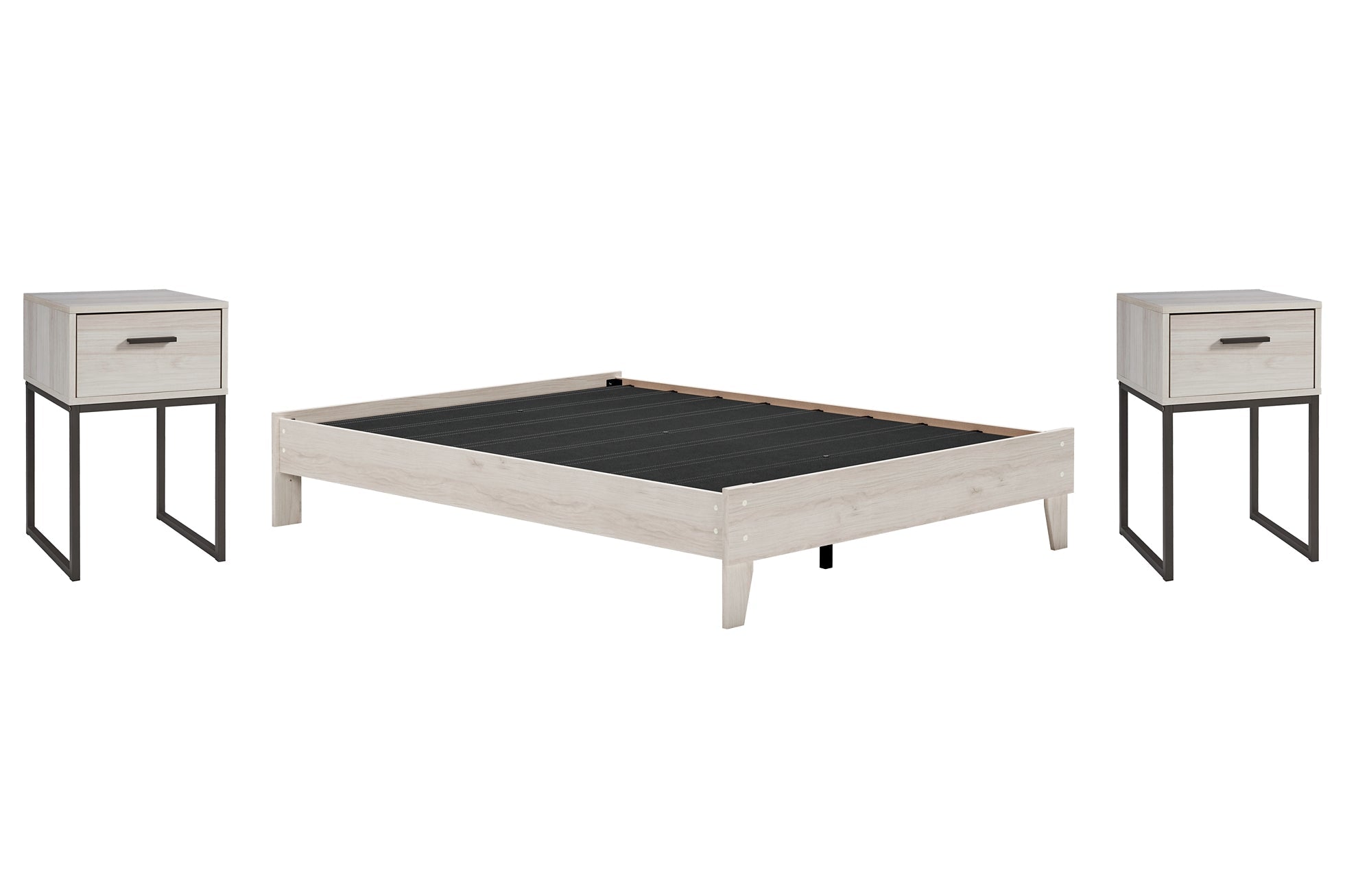 Socalle Queen Platform Bed with 2 Nightstands