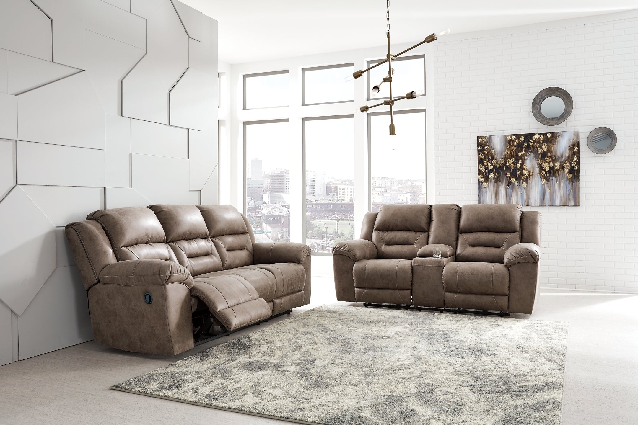 Stoneland Manual Reclining Sofa and Loveseat