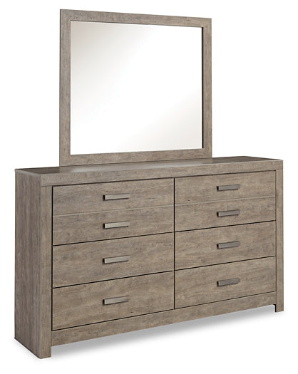 Culverbach Queen/Full Panel Headboard with Mirrored Dresser