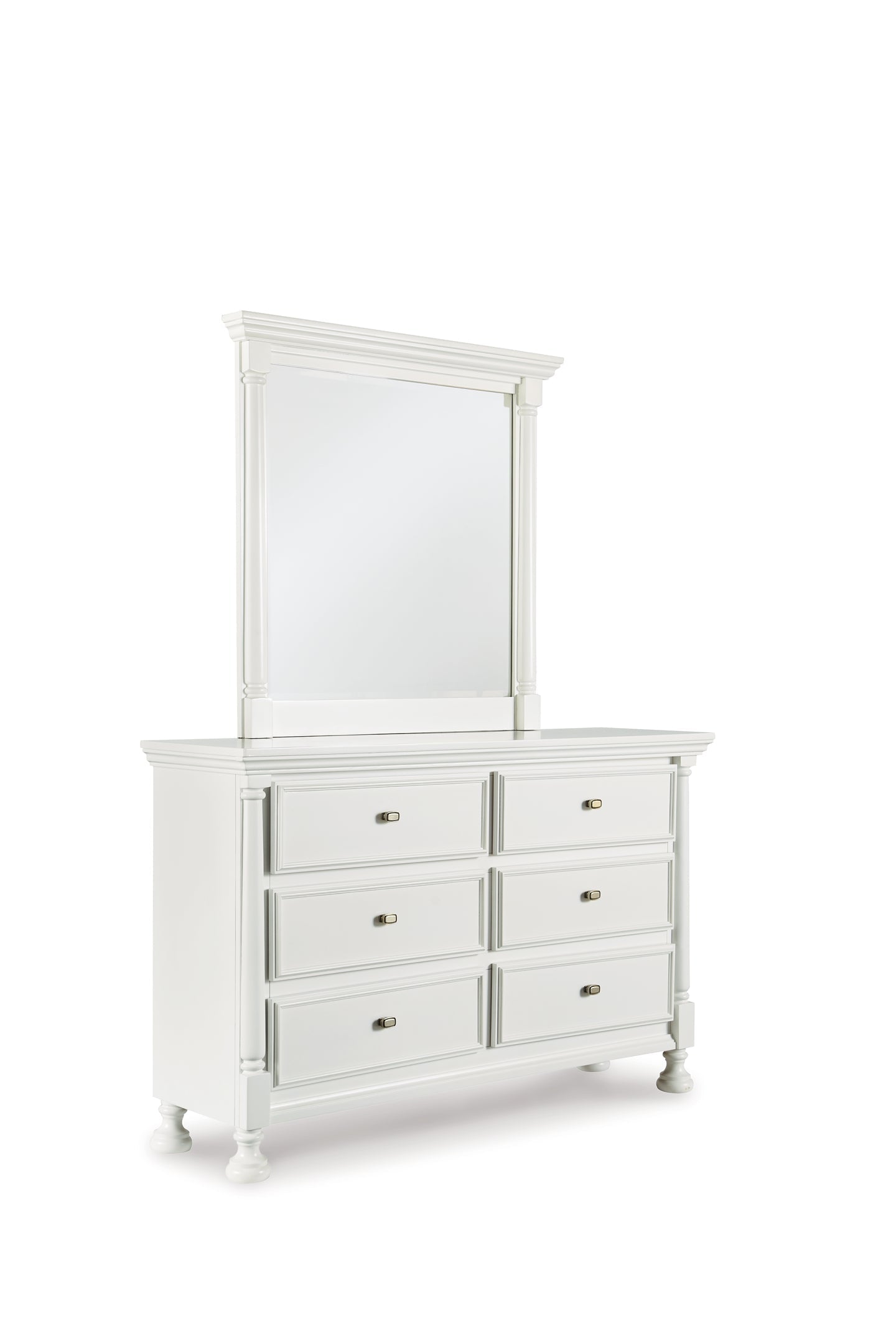 Kaslyn Queen Panel Headboard with Mirrored Dresser and 2 Nightstands