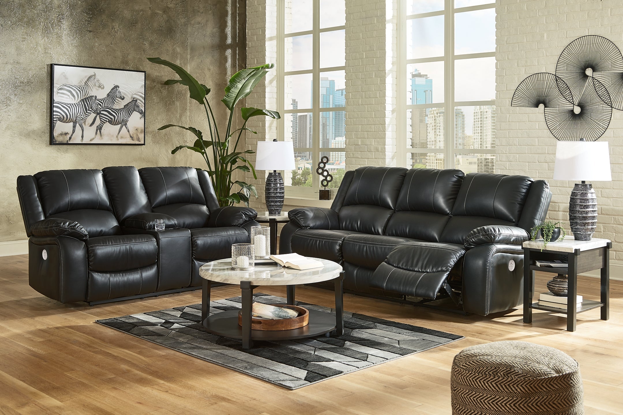 Calderwell Power Reclining Sofa and Loveseat