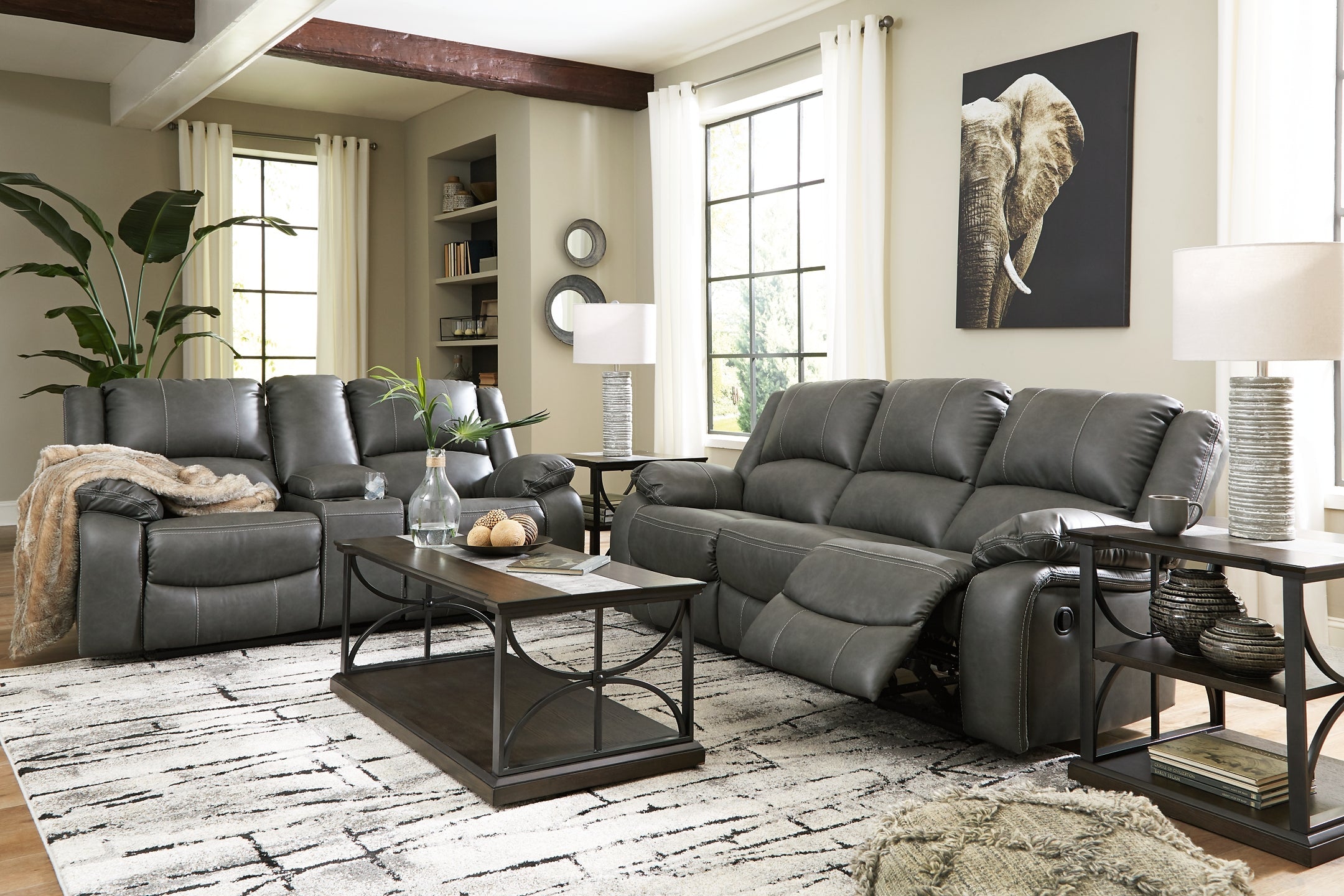 Calderwell Manual Reclining Sofa and Loveseat