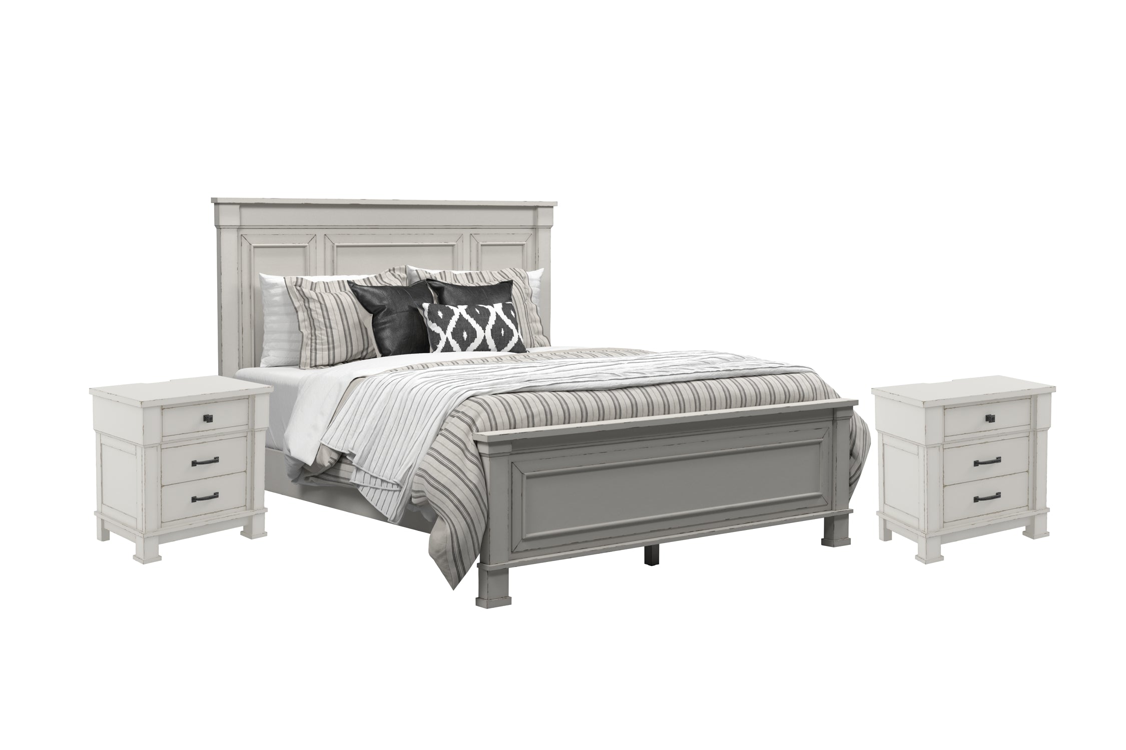 Jennily King Panel Bed with 2 Nightstands