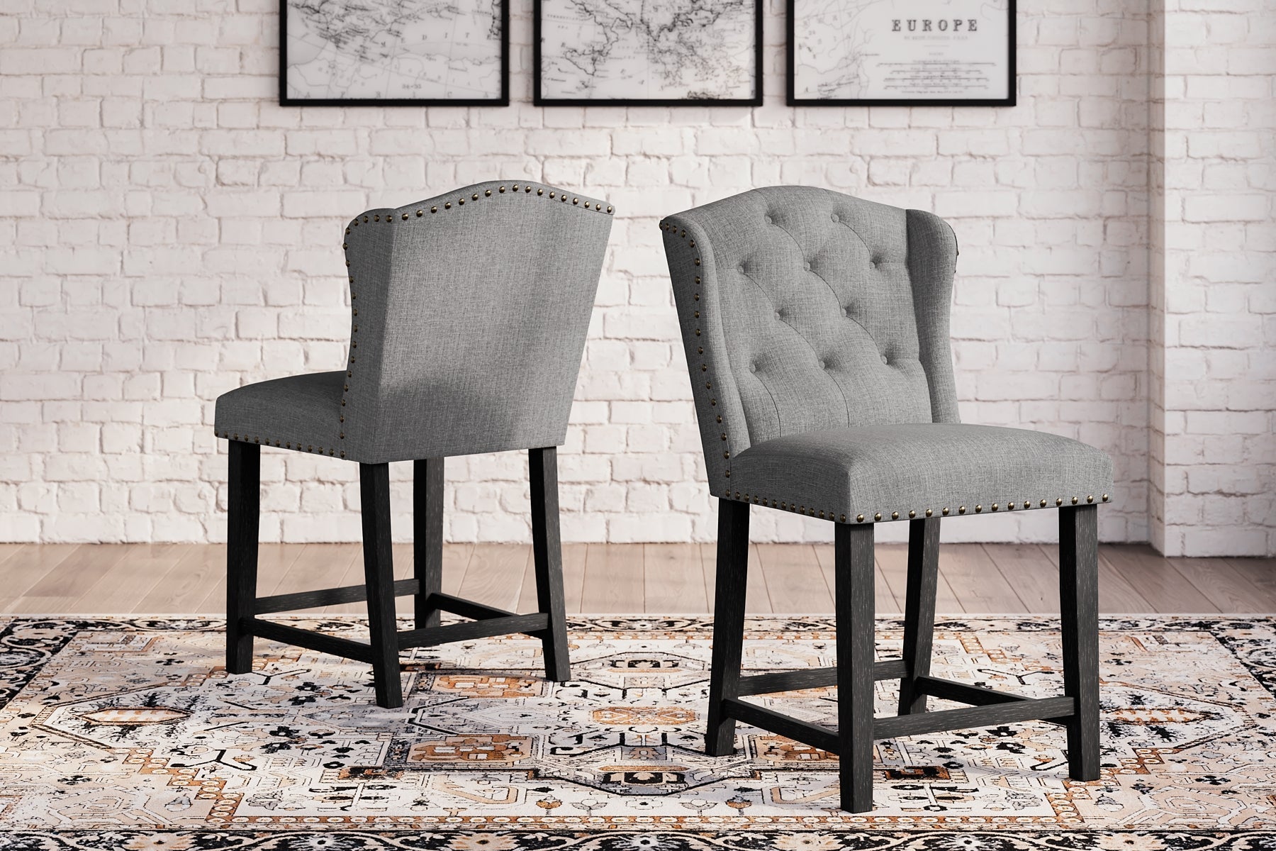 Jeanette Upholstered Barstool (2/CN)