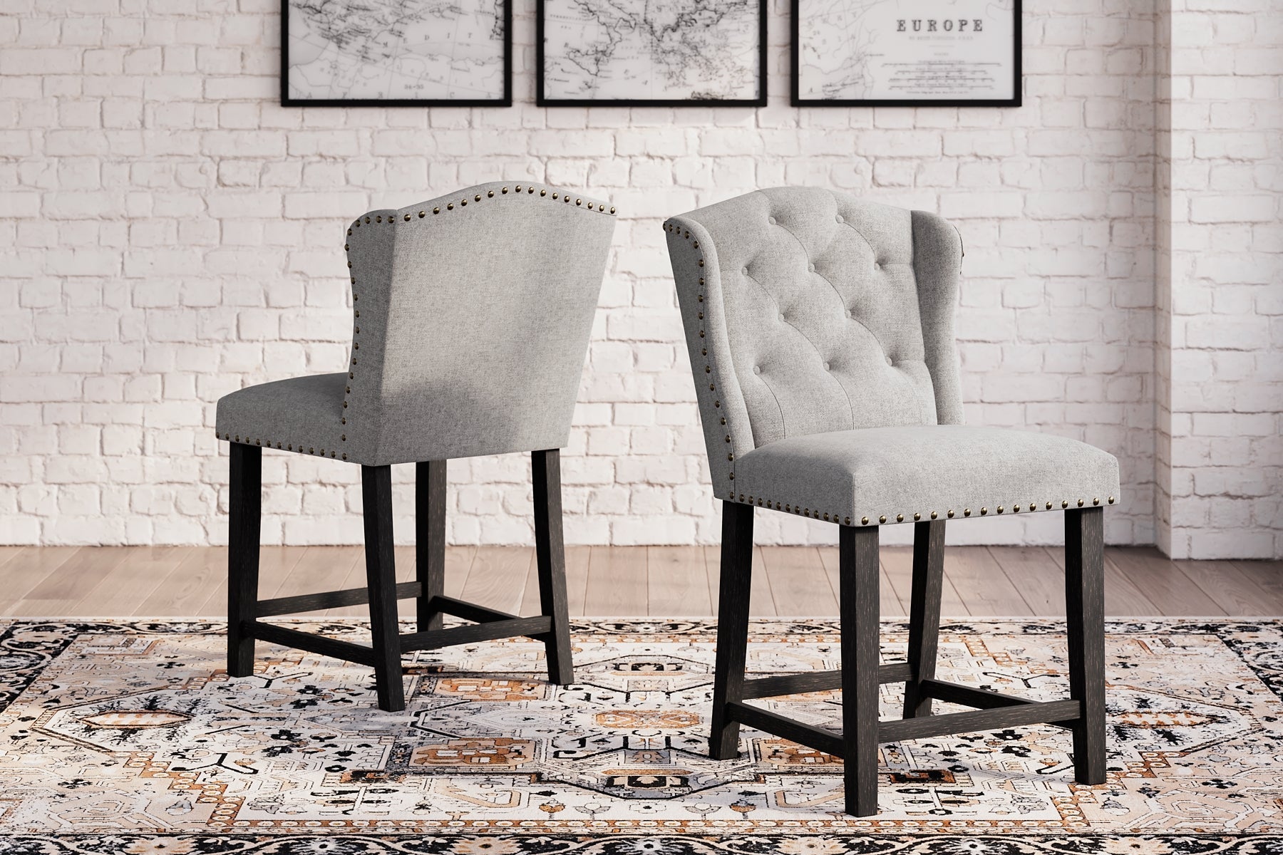 Jeanette Upholstered Barstool (2/CN)