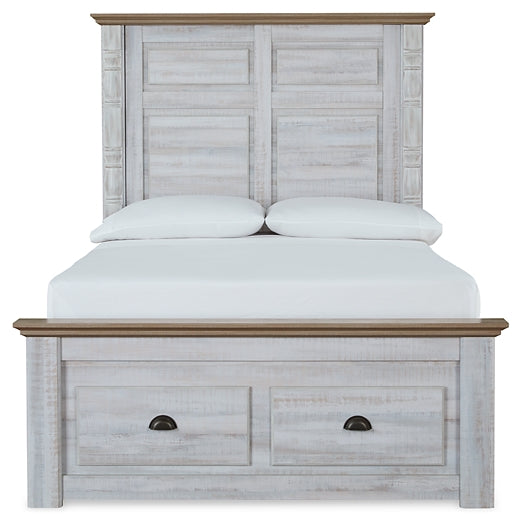 Haven Bay Full Panel Storage Bed with Mirrored Dresser