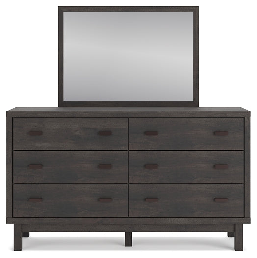 Toretto King Bookcase Headboard with Mirrored Dresser and 2 Nightstands