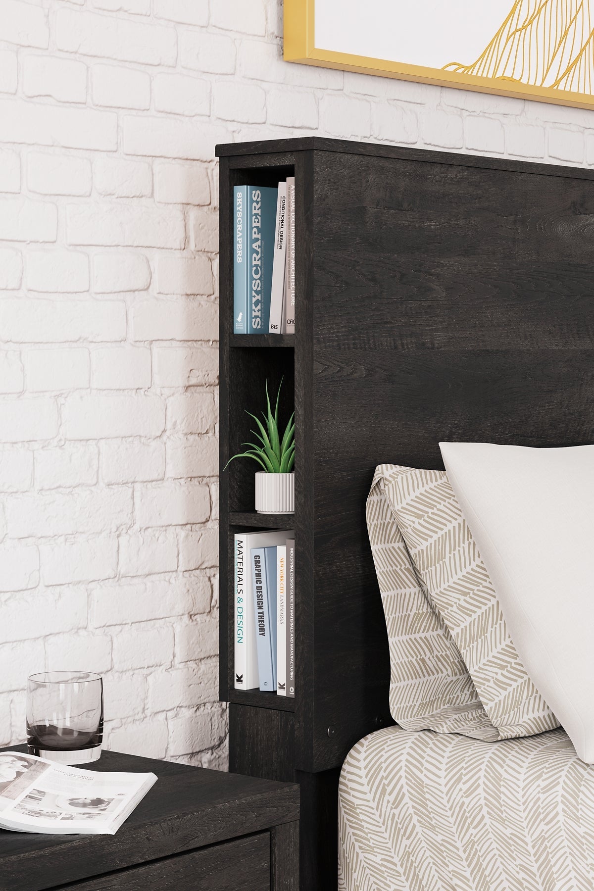 Toretto Queen Bookcase Headboard with Dresser