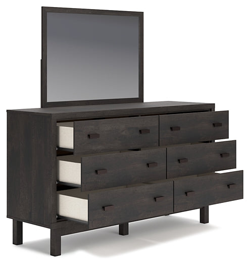 Toretto King Bookcase Headboard with Mirrored Dresser and Chest