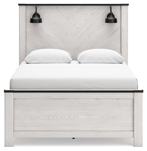 Schoenberg Queen Panel Bed with Mirrored Dresser