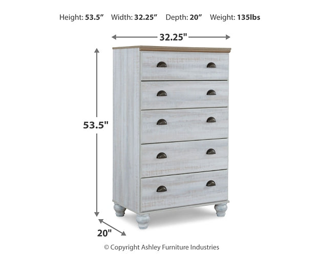 Haven Bay Queen Panel Storage Bed with Mirrored Dresser and Chest