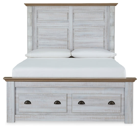 Haven Bay Queen Panel Storage Bed with Mirrored Dresser, Chest and Nightstand