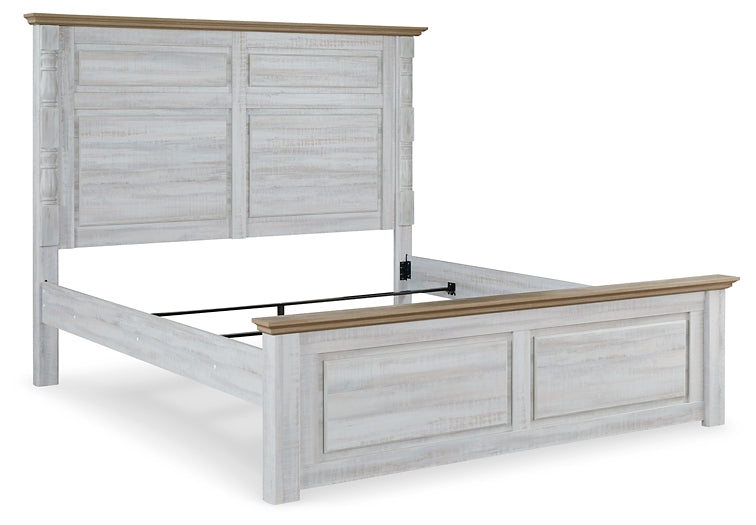 Haven Bay King Panel Bed with Mirrored Dresser, Chest and 2 Nightstands