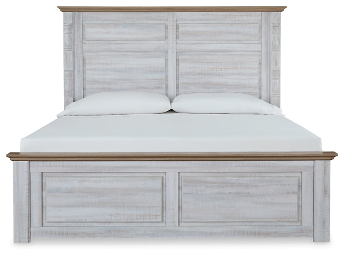 Haven Bay King Panel Bed with Mirrored Dresser and Chest