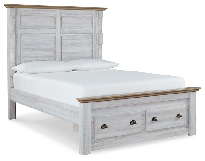 Haven Bay Queen Panel Storage Bed with Mirrored Dresser, Chest and 2 Nightstands