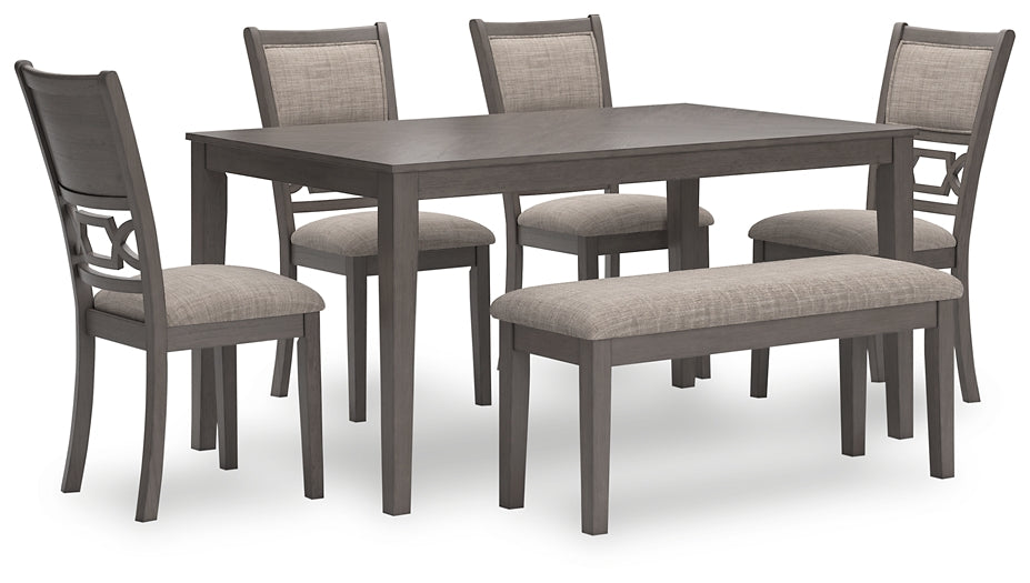 Wrenning Dining Table and 4 Chairs and Bench (Set of 6)